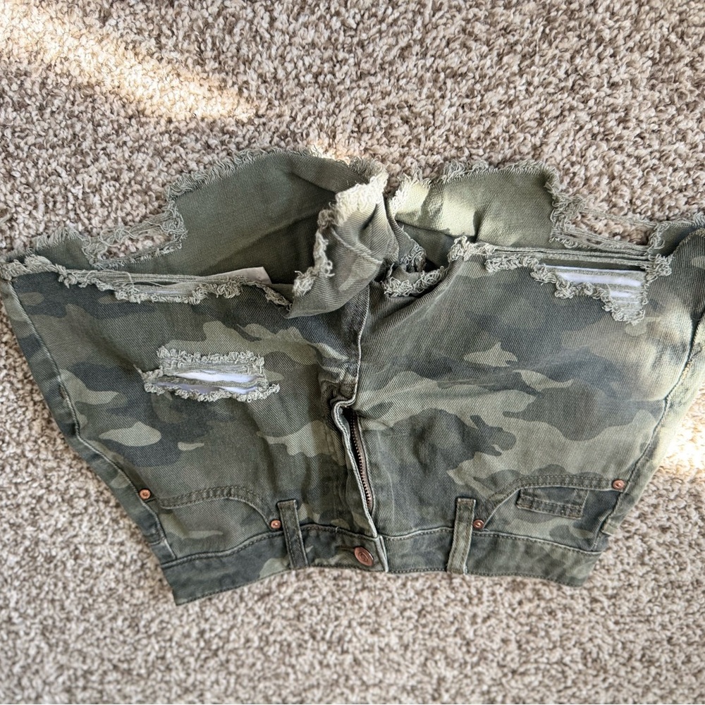 Camo Green Kids Shorts